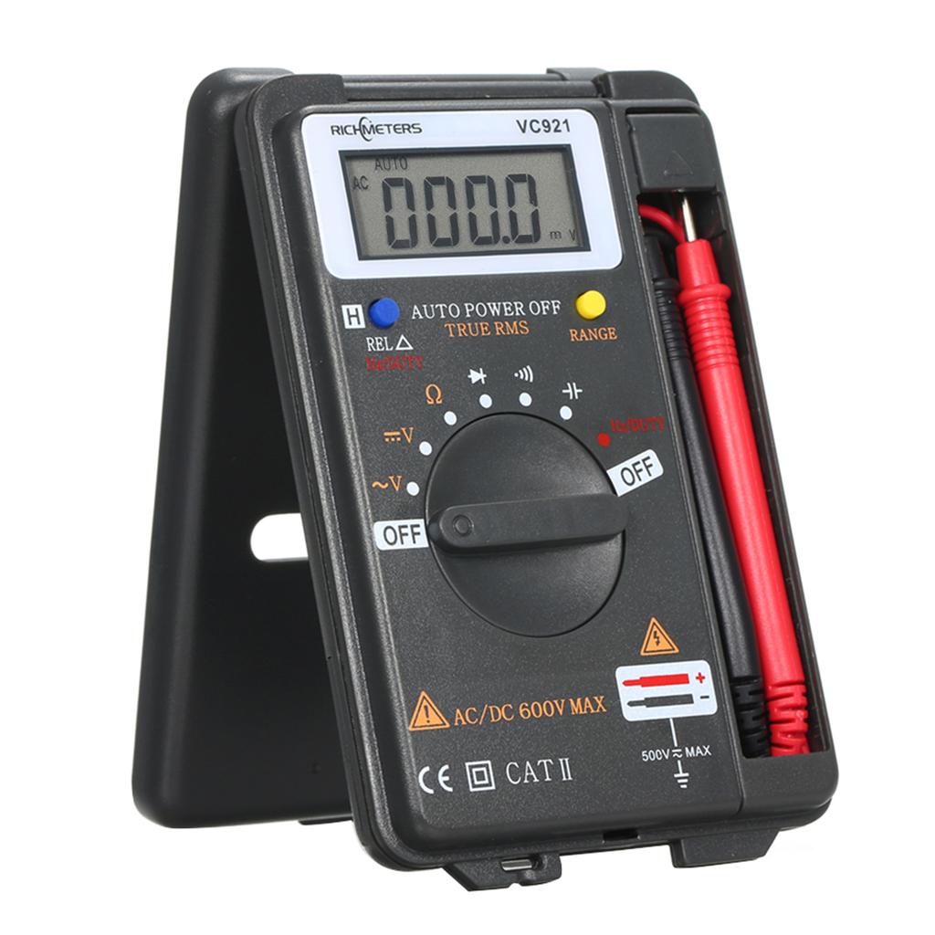 RICHMETERS Handheld Mini Digital Multimeter Multifunction 4000 Counts Multi Meter AC DC Transistor Voltage Tester