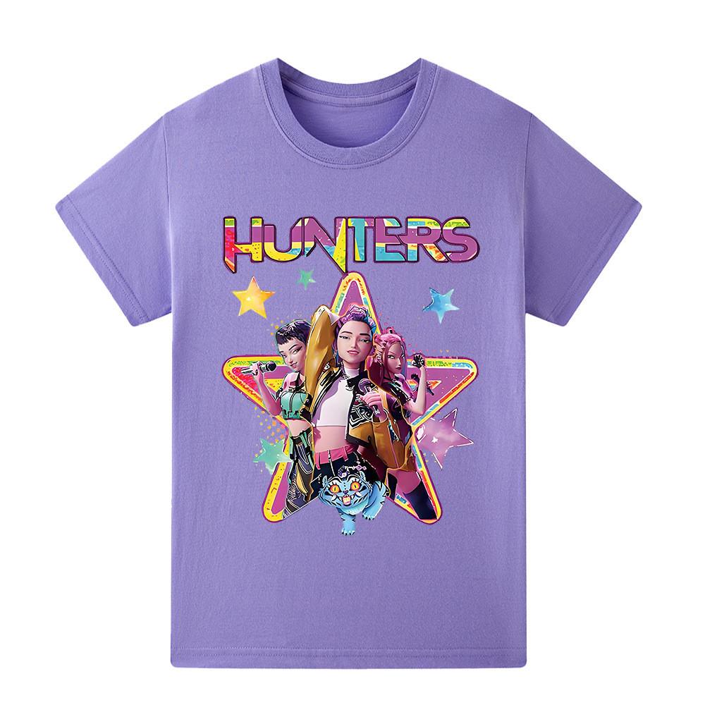 A1197 Kids Boys Girls Kpop Rumi Zoey Mira Print Short Sleeves T-shirt