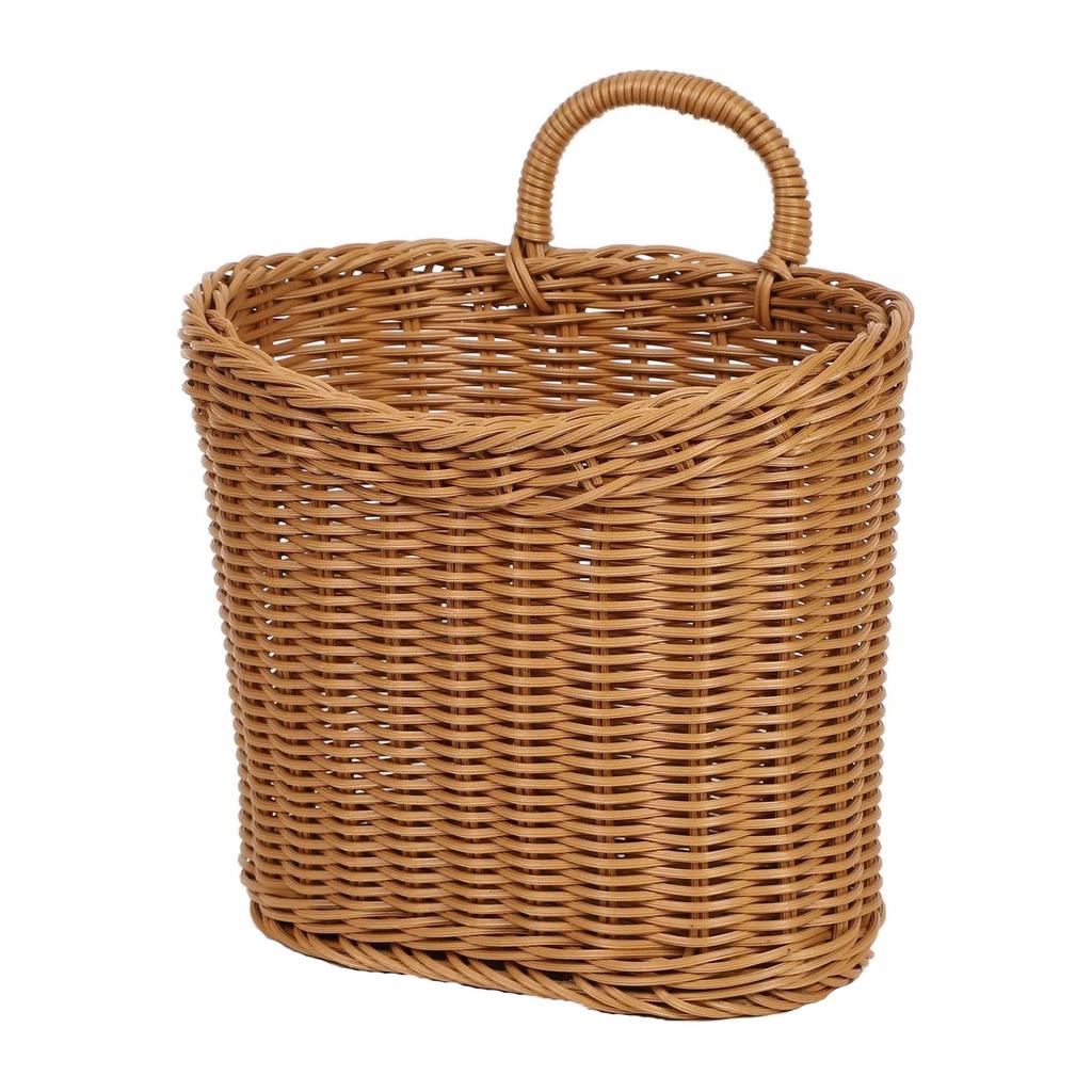Hanging Woven Wicker Baskets, Handmade Rattan Wall-mounted Flower Pots, Wall-woven Storage Baskets