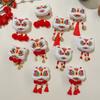 Plush Chinese New Year Headwear Tassel Ancient Style Hairpin Children Red Bow Hairpin  Children