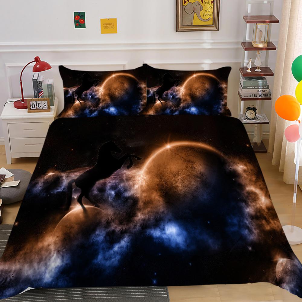 3D Star Animal Bedding Duvet Cover Pillowcase 2 or 3 Animal Printed Microfiber Fabric Single Bed Double Bed Washable Super Soft Bedding