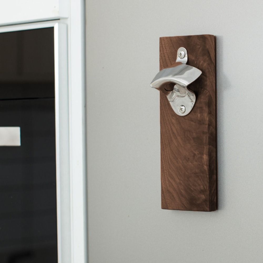Wooden Magnetic Bottle Opener Vintage Fridge Magnet Bottle Opener Wall Mounted Bottle Opener  Party