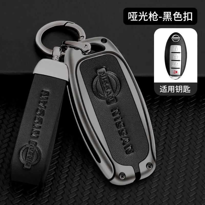 Zinc Alloy Leather Car Key Cover Case Nissan Qashqai Juke X-Trail Patrol Note Leaf Altima Maxima Murano Tiida Teana Rogue Sentra