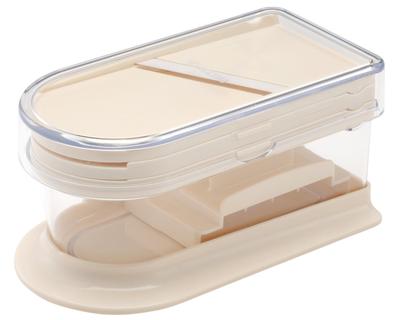 Compact Slicer Cooking Made In and Sterilizes and Set, Japan, Ceramic, Rust-Resistant, Slices, Juliennes, Grates, Bleaches, White, CS-350