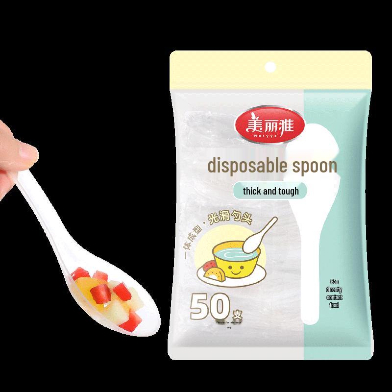 Meiliya Disposable Crystal Clear Plastic Fruit & Dessert Forks