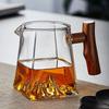 Wooden Handle Snow Mountain Fair Cup Household High Borosilicate Glass Tea Sea Tea Divider Square Glass Guanshan Cup