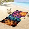 Sternenklare Wüstennacht mit Kaktus Kunststil Strandtuch schnelltrocknend für Reisen Outdoor-Sportarten Joggen Strand und Schwimmen