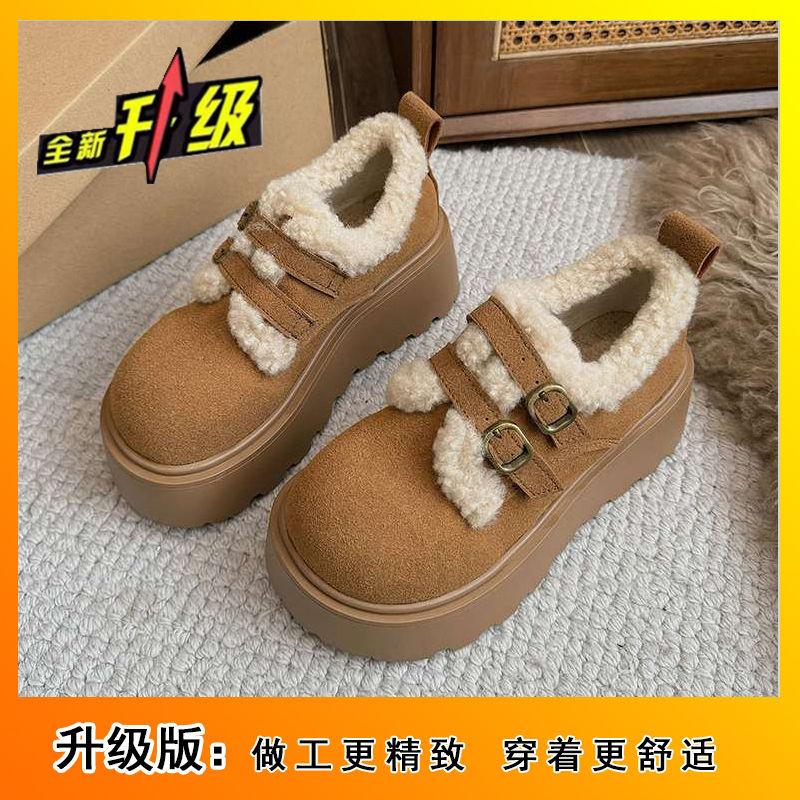 

Muffin thick sole heightening Birken women s shoes snow boots women s velvet warm Birken wool cotton shoes 2025 new winter 40