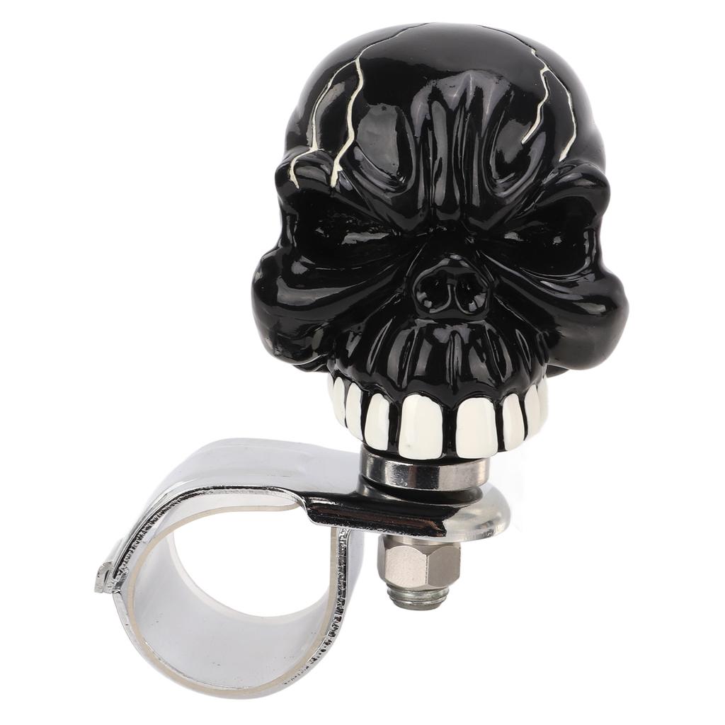 Steering Wheel Spinner Knob Skull Shape Universal Power Handle for Cars Trucks Tractors BoatsBlack