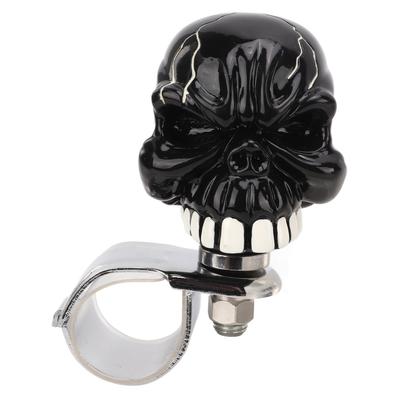 Lenkrad Drehknopf Totenkopf Form Universal Power Griff für Autos LKWs Traktoren BooteSchwarz