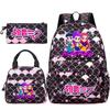 3Pcs/set Anime Cartoon Demon Hunters Printed Backpack Handbag Pencil Case for Teenger Student Girl Boy Large Capacity Waterproof Bookbag
