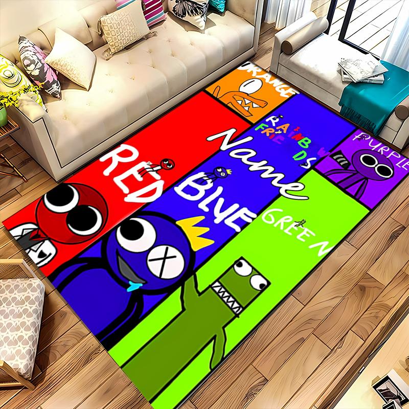 Custom Personalization Rainbow Friends Area Rug - Perfect For Kitchen, Bathroom,Laundry Room Decor Large Size Available,Gift All Seasons