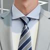 Gravata Masculina Cor Vibrante Formal Estampada Listrada Noivo Casamento Gravata Padrão Claro Pontiaguda Escritório Banquetes Gravata de Pescoço Roupa de Negócios