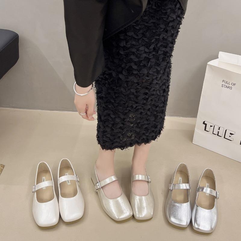 Retro Mary Jane shoes women's skirts spring and summer new one-word buckle gentle wind women's shoes soft soles are not tired
