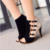 Women High Heels Office Zipper 10cm Hollow Out High Sandals Peep Toe Rome Style Pumps Women Shoes Fashion Party Wedding Shoes