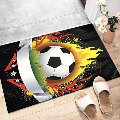 Crystal Velvet Football Sports Printed Area Rug Carpet for Bedroom, Living Room, Home Office Decor, Rugs Mat, Fashion Mat Rug for Bedside A2