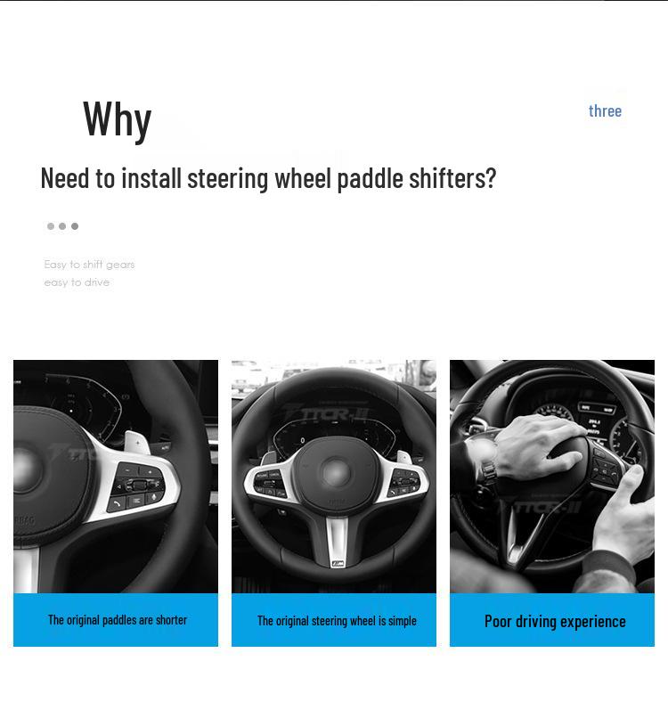Steering Wheel Shift Paddles Trim for Golf 7 GTI/R Line, Tayron, Sagitar, Magotan, and Lamando
