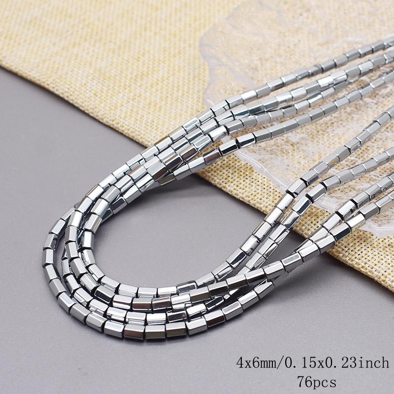Plating Silver Color Retention Natural Hematite Stone Spacer Loose Beads For Jewelry Making Diy Bracelets Finding