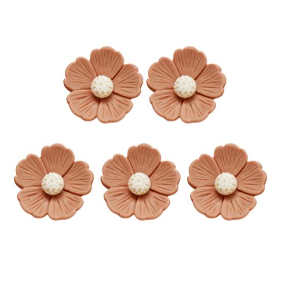 5Pcs Resin Flowers DIY Accessories Flat Back Blooms Ornaments for Jewelry Hair Accessories DIY Craft Projects