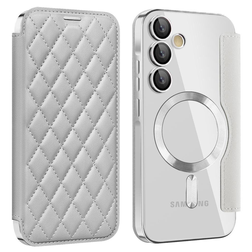 For Samsung Galaxy A55 5G Magnetic Case RFID Blocking Card Holder Leather Phone Cover