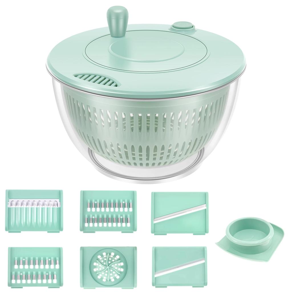 Vegetables Salad Spinner Vegetables Fruit Wash Basket Multifunc Dehydration Basket with Slicer Kitchen Gadget Salad Mixing Bowl