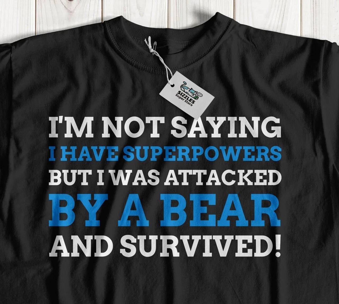 Unisex Funny Bear Attack T-Shirt Attacked By Bears & Hiking Gifts For Hikers 2XL