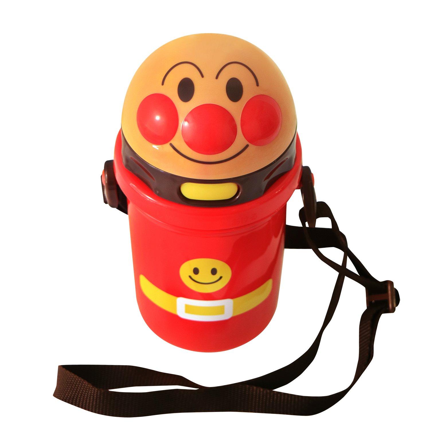 

Anpanman Water Bottle with 400ml Die-Cut Straw, (New Model)