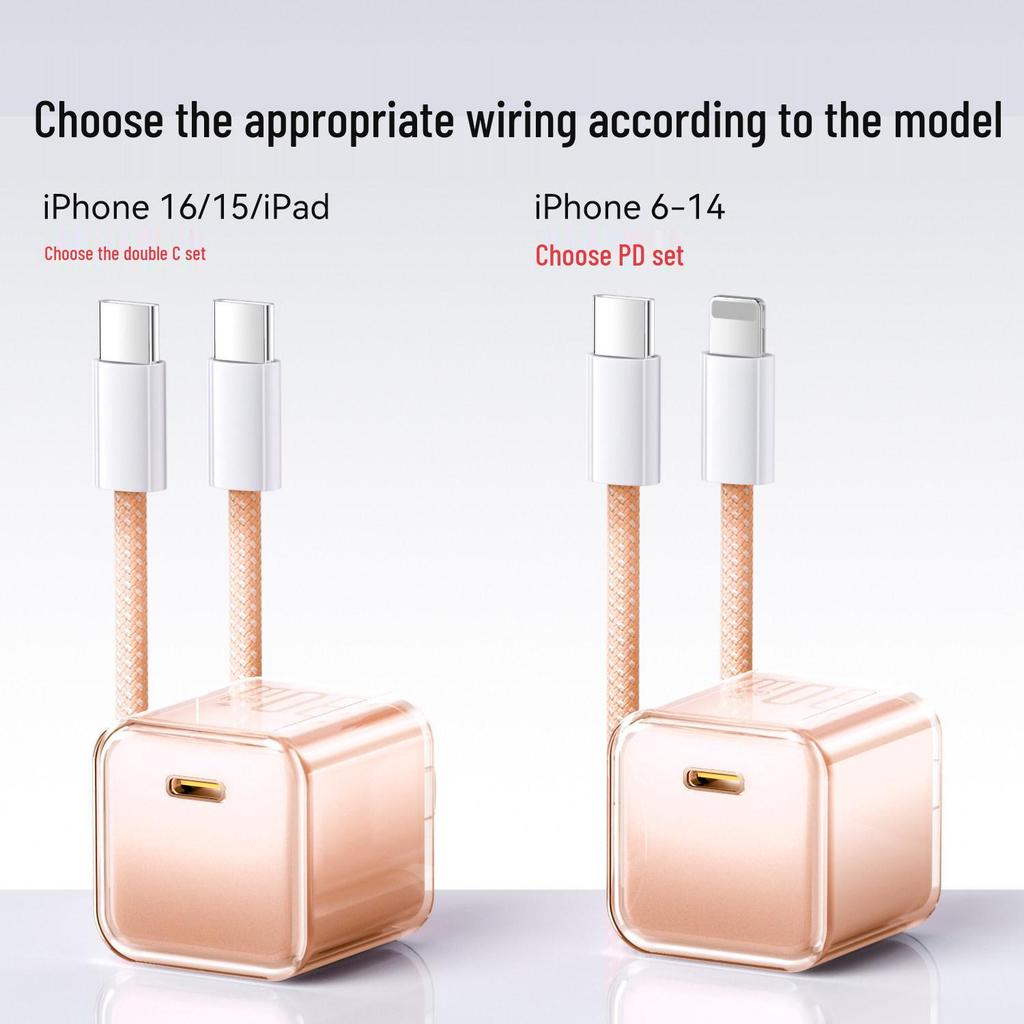 Apple-Compatible 16W GaN Charger for iPhone 15 Pro Max/14 Plus - Genuine PD Fast Charge