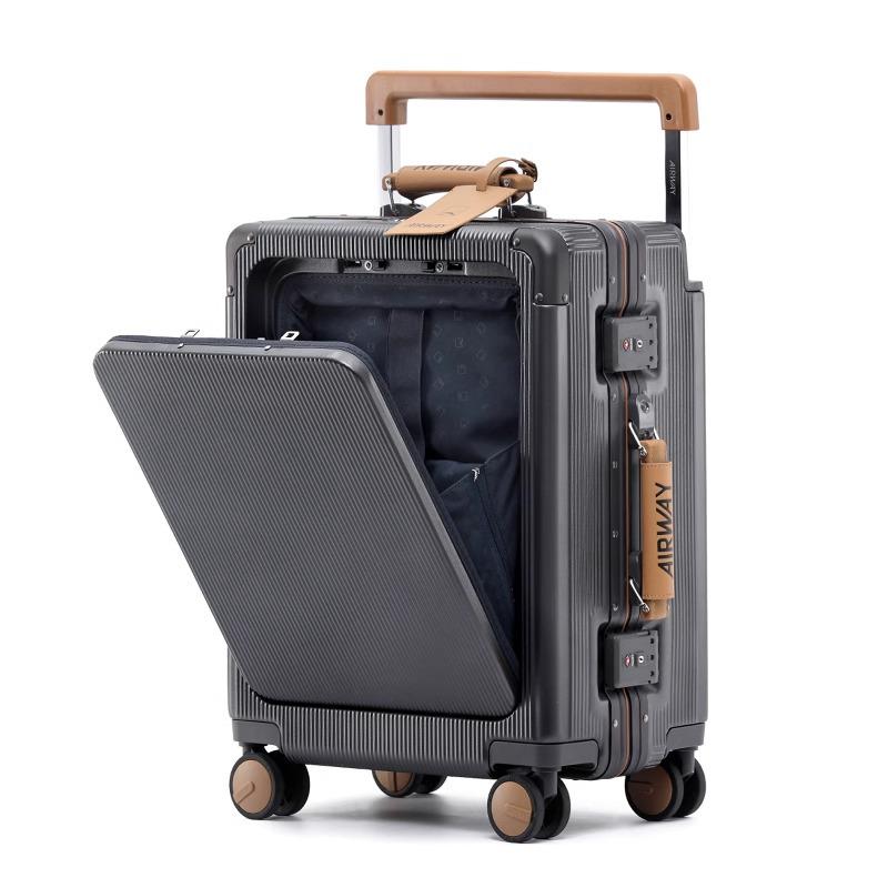New Aluminum Frame Suitcase with Wide Handle - 20-inch Carry-On & 24-inch Trolley Case with Combination Lock for Women & Men