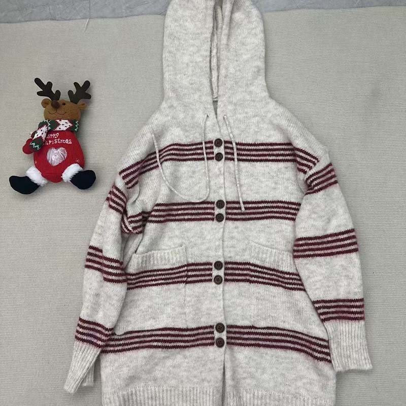 Sweaters Coat Cardigan for Women Autumn Winter Large Size Vintage Loose Long Sleeve Knit Cardigan Hooded Sweaters Jacket