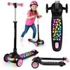 Ricokids Glowi Dreirad LED Balance Roller für Kinder - Schwarz und Pink