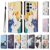 Magnetic Flip Wallet Cat Leather Case For Samsung Galaxy S26 S25 S24 S23 S22 S21 Ultra S25 FE S26 S25 Plus Edge Tree Back Cover