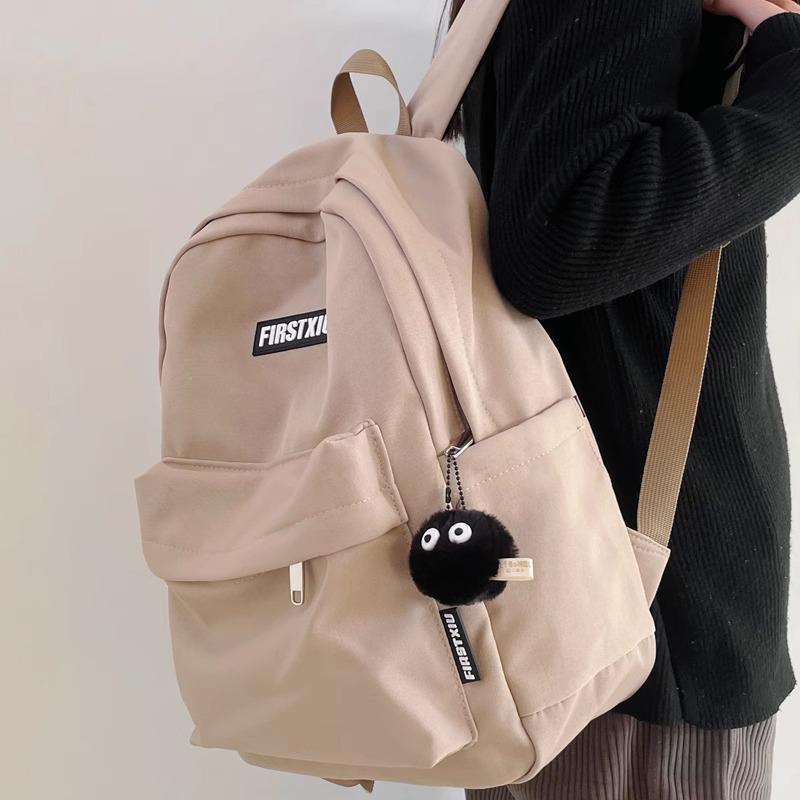 

2024 Минималистичный однотонный рюкзак для девочек и женщин - Средняя школа, Старшая школа, Колледж Bag Only хаки