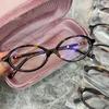 Y2K Retro Oval Frame Anti-Blue Light Glasses Sweet Cool Girls Black Leopard Glasses Vintage Simple Women Plain Glasses Eyewear