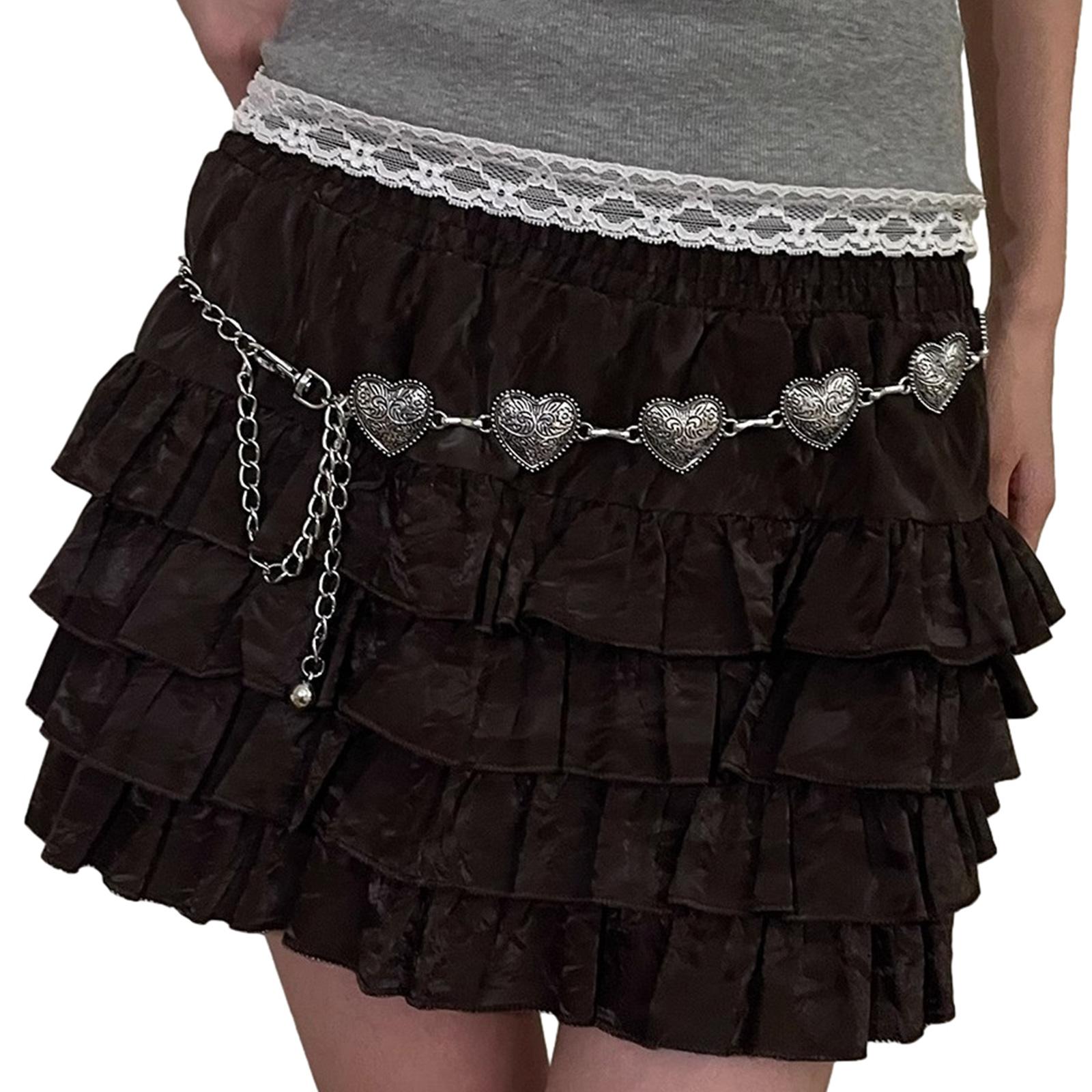 

Металлическая цепочка на талию в виде сердца с любовью, блестящий металлический пояс-цепочка Y2K для женщин, модные украшения на талию, женские украшения для тела