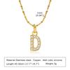 Necklace for Stainless Alphabet Sparkly Initial Anniversary [Rockyu] Women, Gold, Hypoallergenic, Steel, Pendant, Zirconia, Letters, Chain, Accessory,