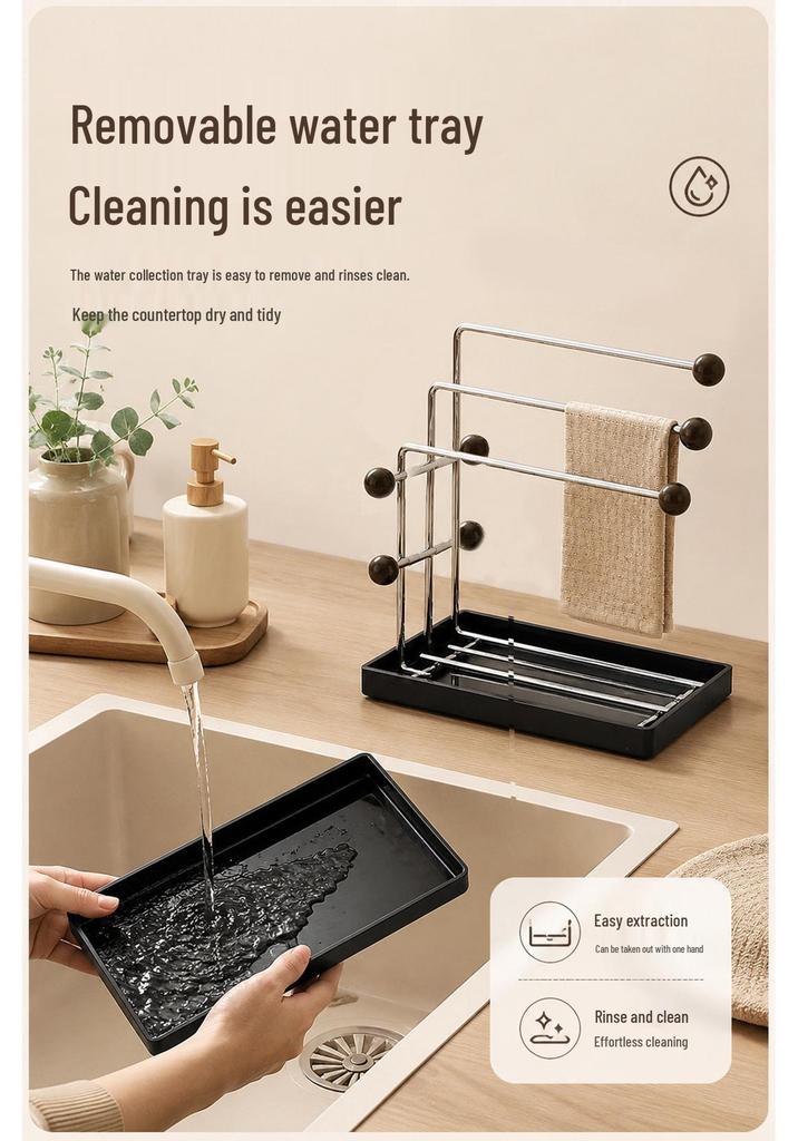 Stainless Steel Kitchen Dishcloth & Sponge Storage Rack