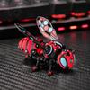 Creative Bookshelf Decoration 3D Printed Articulated Bee Figurine, Flexible Joint Fidget Toy with Keychain, Mechanical Futuristic Desk Accessory