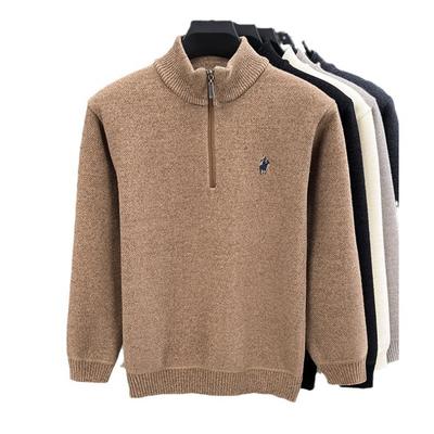 EastRogue Pluszowy Sweter Męski z Półgolfem - Pikowany Ciepły Dzianinowy Podkład na Zimę