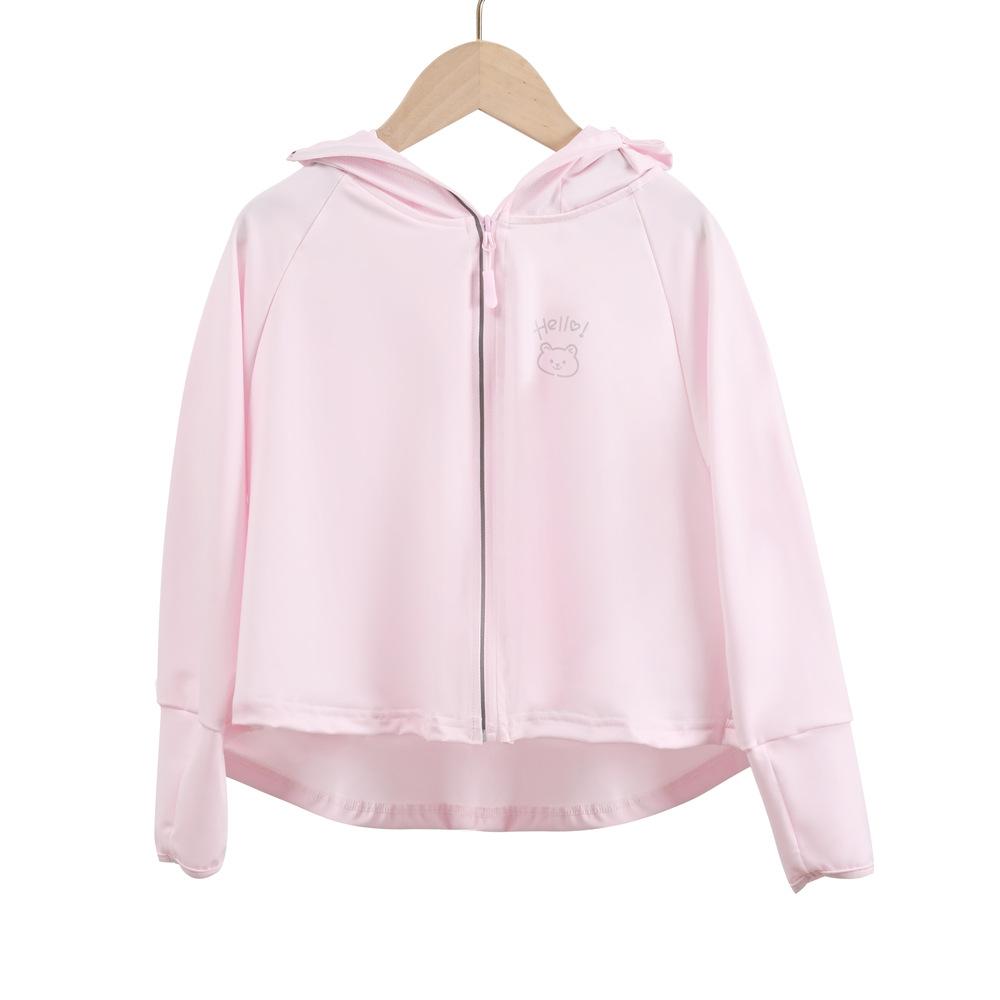 Kinder Bär Eis Seide Sonnenschutz Kapuzenpullover UPF50+ Leichte Atmungsaktive UV-Schutz Sommerjacke für Jungen und Mädchen