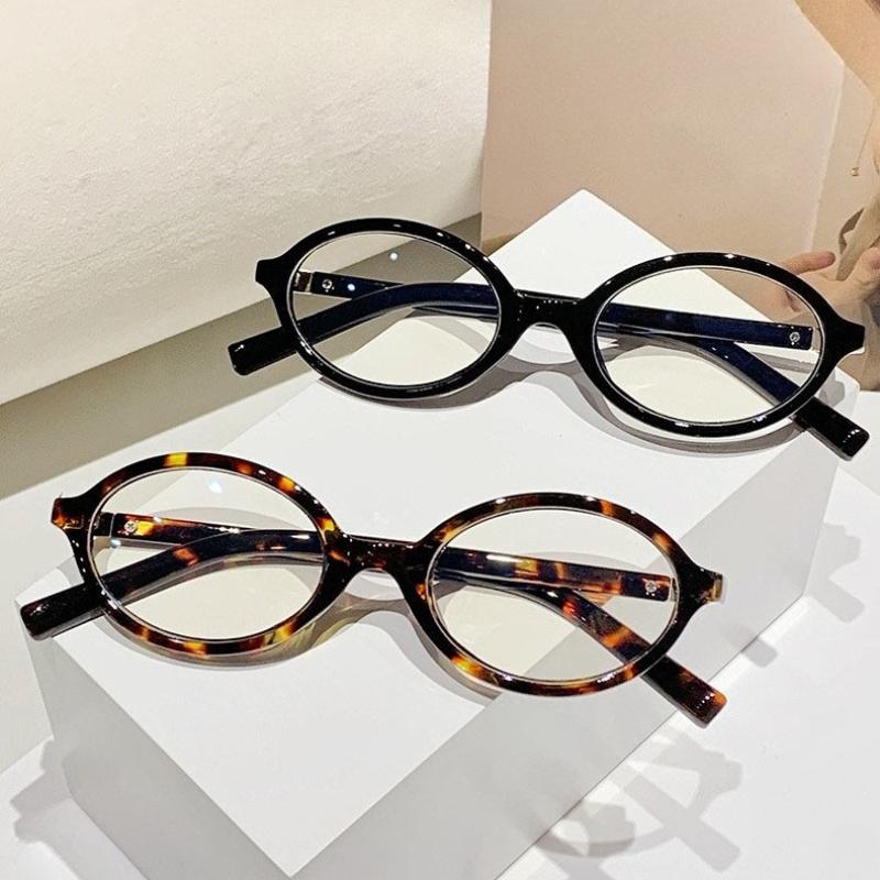 Men'S And Women'S Retro Oval Myopia Glasses High-Definition Anti-Blue Light Minus Diopter Eyeglasses Diopter 0 To -4.0