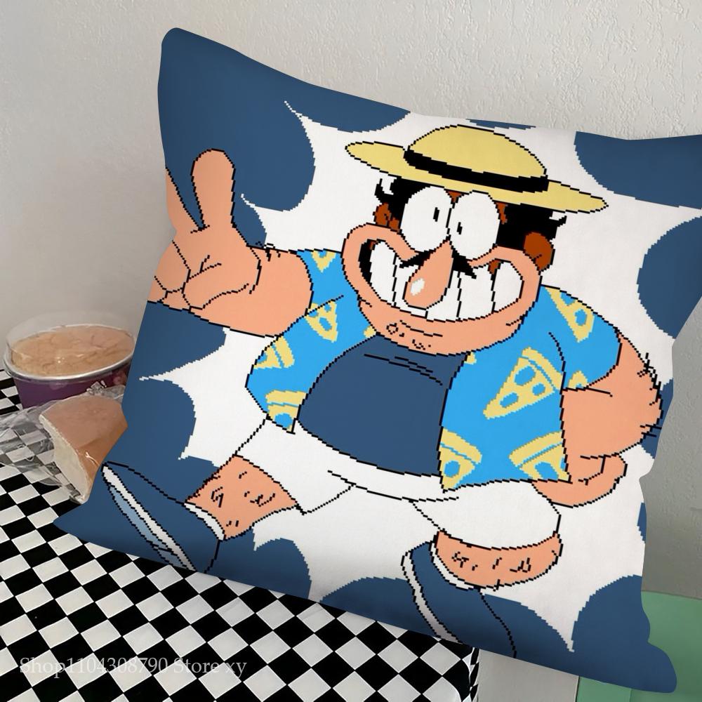 

П-Пицца Тауэр Игра Наволочка Квадратная Подушка Спальня Диван Досуг Комфортная Подушка Автомобиль Гостиная Украшение Дома 16x16Inch