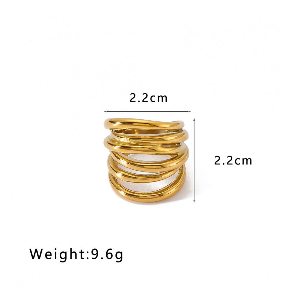 High Quality Geometric Twist Irregular Ring for Women New Vintage Opening Finger Rings Stainless Steel Jewelry Party Gift
