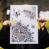 Plantillas de Mandala en capas para manualidades, tamaño A4, A3, A2, para pintura de paredes, álbum de recortes estampado