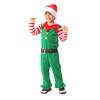 Christmas Onesie Costume for Kids Gingerbread Man/Santa/Green Elf Cosplay Outfit Unisex Plush Bodysuit for Halloween Christmas Carnival Festival
