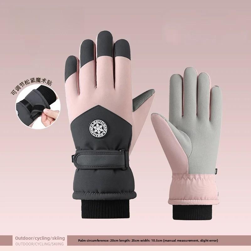 Winter Skihandschuhe Winddicht Verdickt Fleecegefüttert Handschuhe Herren Damen Touchscreen Thermisch Wasserdicht Motorrad Radhandschuhe