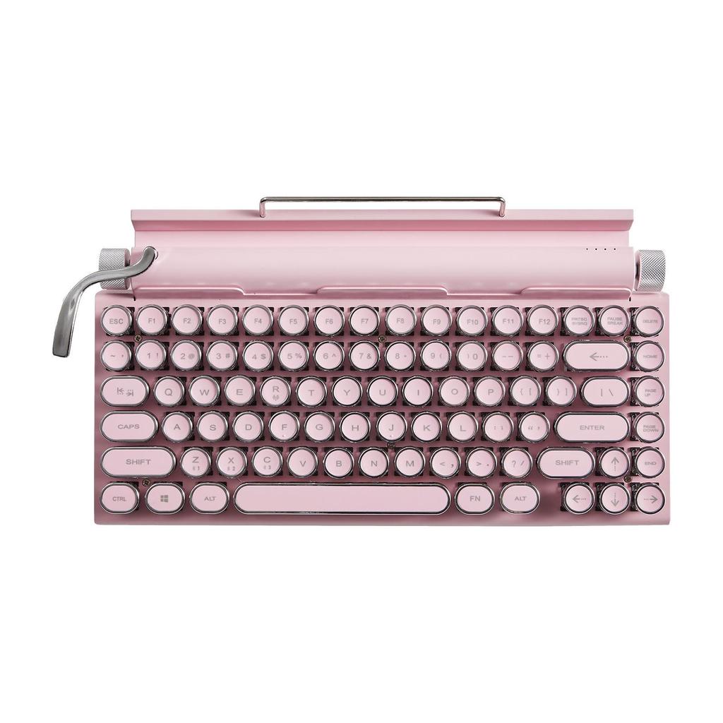Retro Punk Mechanical Gaming Keyboard: Wired/Wireless Bluetooth with Blue Switch