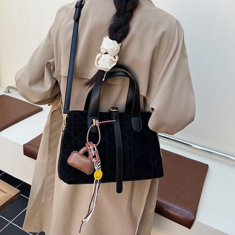 Frosted Rhombus Portable Bucket Bag Crossbody Bag Women's New Fashion Vegetable Basket Bag Crossbody Bag