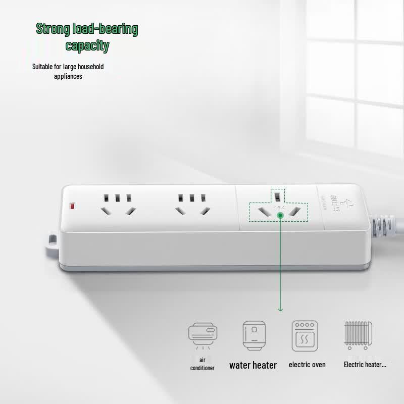 BULL 16A High Power 3-Outlet Master Control Power Strip CN Plug (adapter Included)