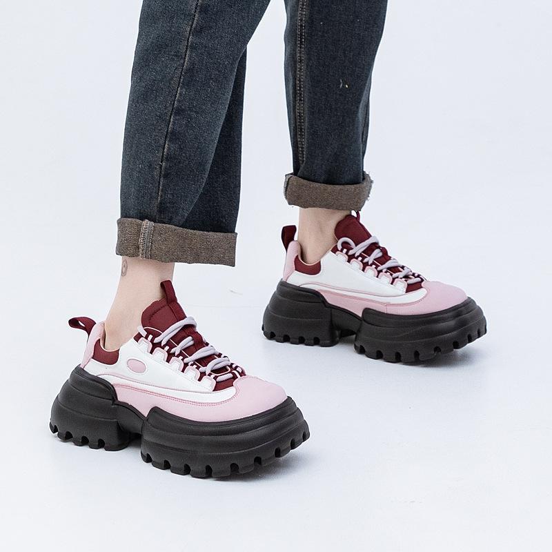 Dad's Shoes Women's  New Spring  Autumn Season Thick Sole Shoe Color Matching  Platform Shoes Woman Designer Shoes Sneakers